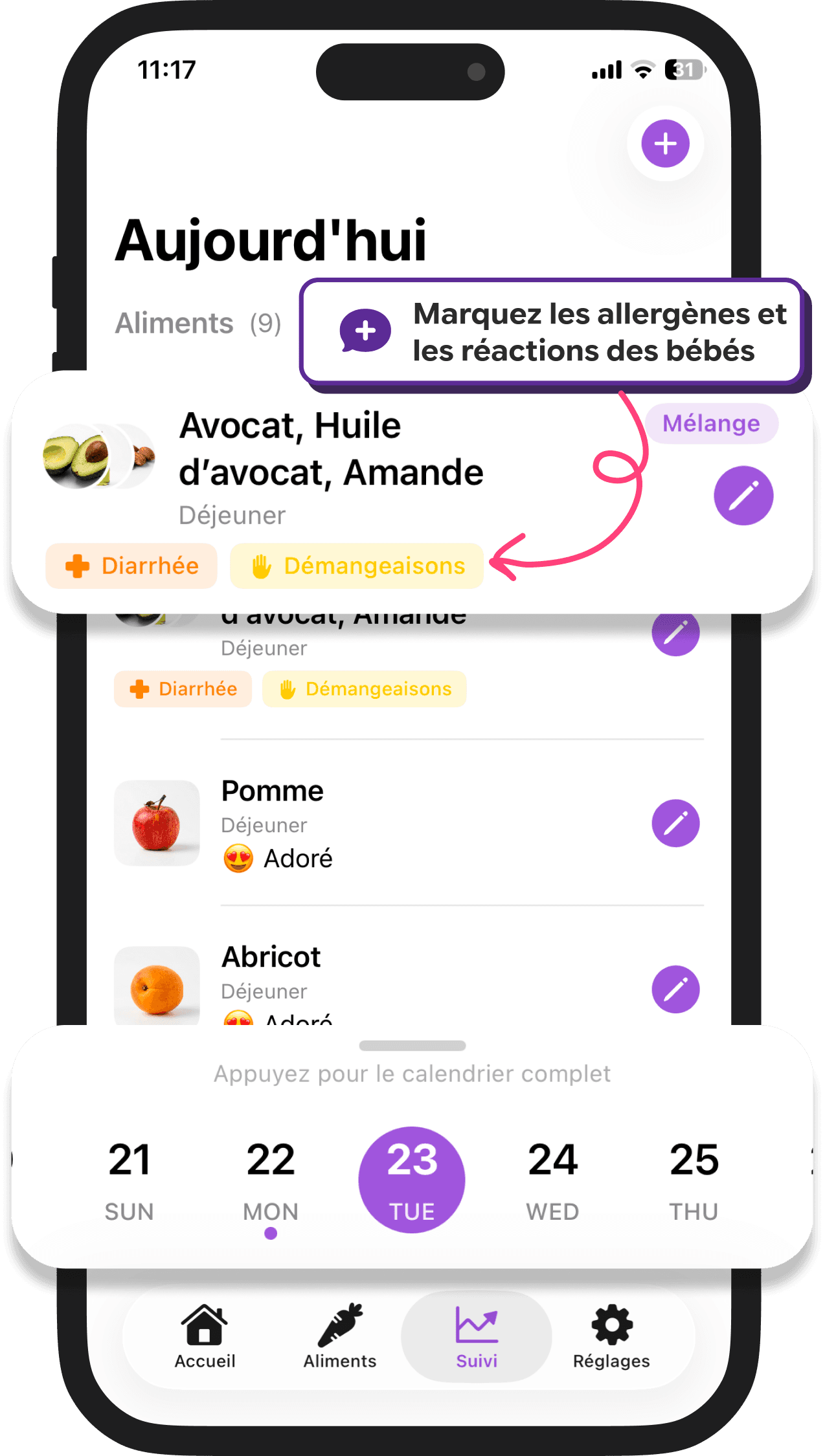 L'app Alimoo suit les repas et les réactions