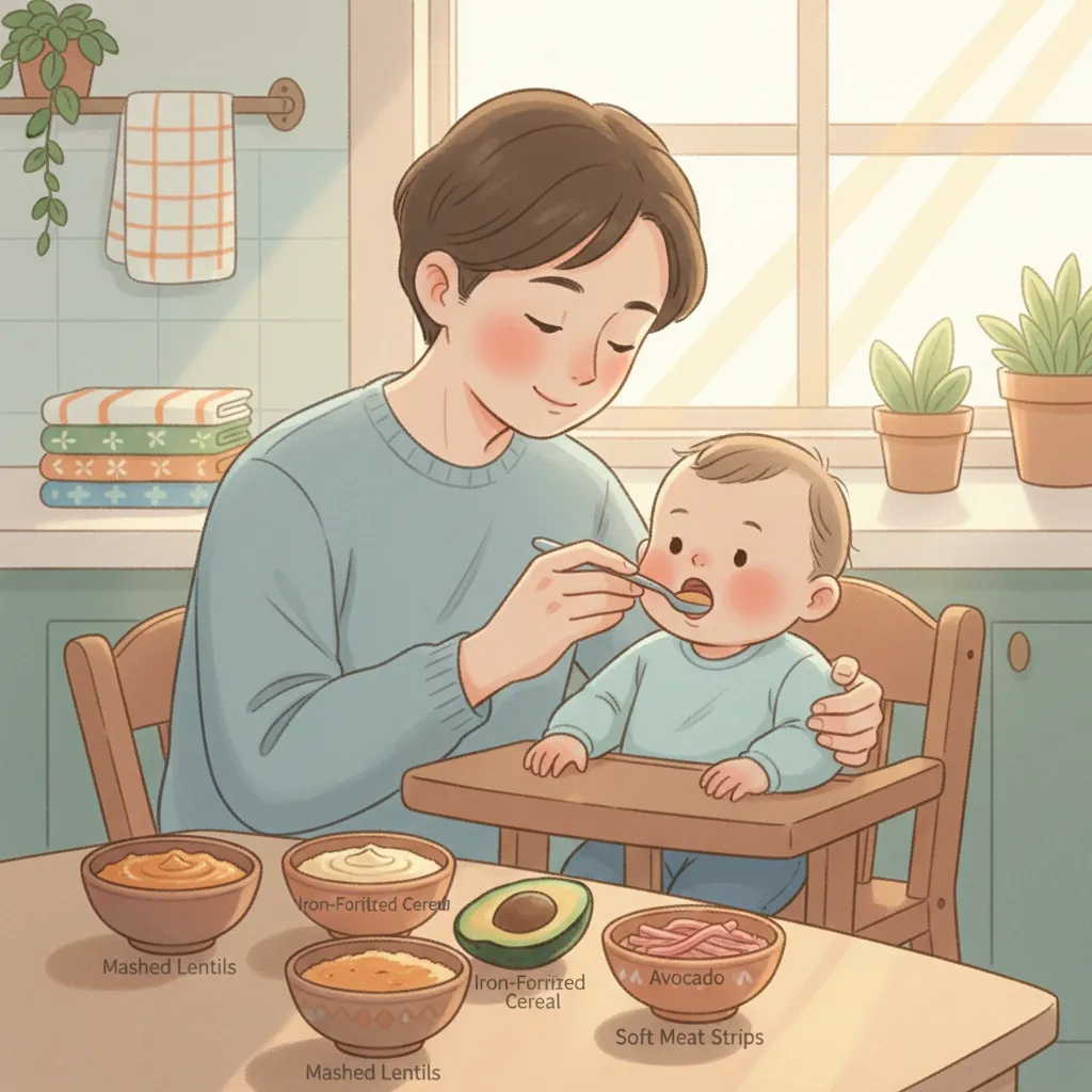 Premiers aliments riches en fer pour bébé